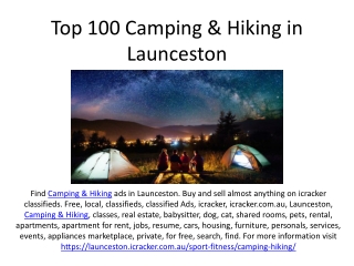 Top 100 Camping & Hiking in Launceston