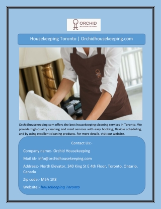 Housekeeping Toronto | Orchidhousekeeping.com