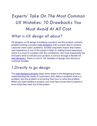 Experts’ Take On The Most Common UX Mistakes