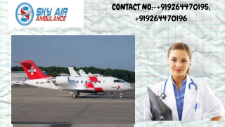 Safe Air Ambulance Service in Goa for Quick Service by Sky