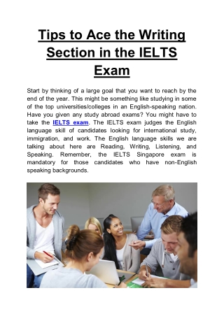 Tips to Ace the Writing Section in the IELTS Exam