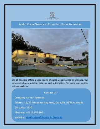 Audio Visual Service in Cronulla | Konectix.com.au