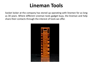 Buy the Best Lineman Tools