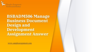 BSBADM506 Manage Business Document Design And Development Assignment Answer