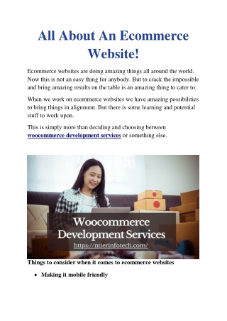 All About An Ecommerce Website!