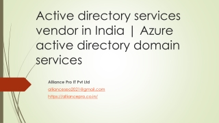 Active directory services vendor in India-Azure active directory domain services