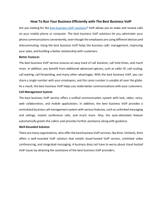 Run Your Business Efficiently with The Best Business VoIP