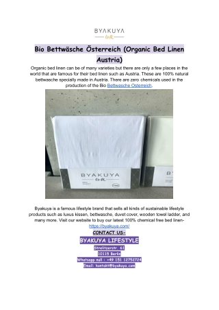 Bio Bettwäsche Österreich (Organic Bed Linen Austria)