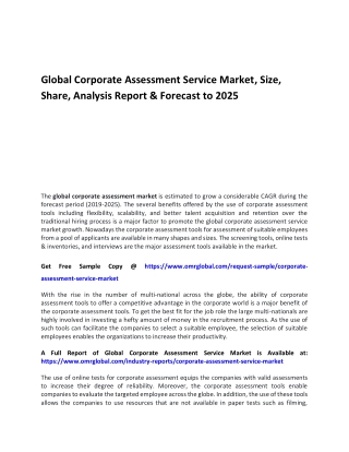 Global Corporate Assessment Service Market
