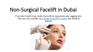 Non-Surgical Facelift in Dubai