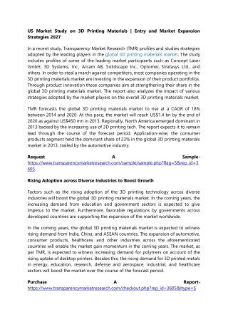 US Market Study on 3D Printing Materials|Entry and Market Expansion Strategies 2