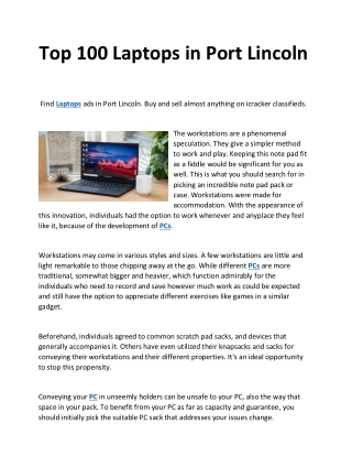 Top 100 Laptops in Port Lincoln