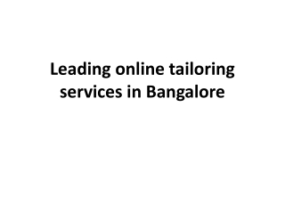 Leading online tailoring services in Bangalore