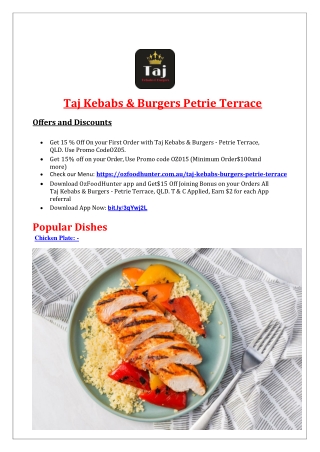 15% off - Taj Kebabs & Burgers Takeaway Petrie Terrace, QLD