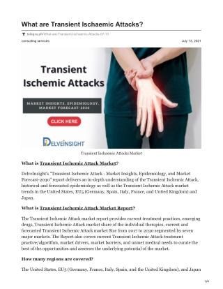 Transient Ischaemic Attacks Market