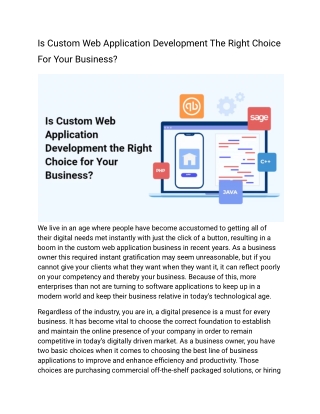 Is Custom Web Application Development The Right Choice For Your Business