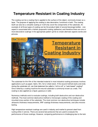 Temperature Resistant Coating -  Protexion