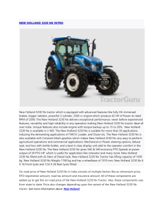 NEW HOLLAND 3230 NX INTRO