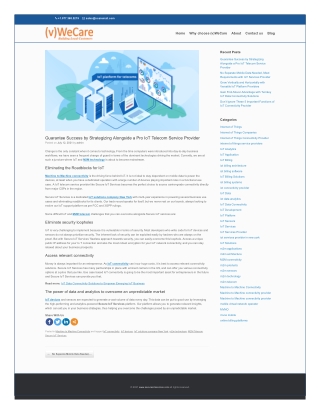 Guarantee Success by Strategizing Alongside a Pro IoT Telecom Service Provider