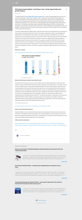 VR Content Creation Market - Global Industry Analysis, Size, Share, Growth, Fore