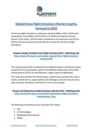 Global Drone Flight Simulators Market Insights, Forecast to 2025