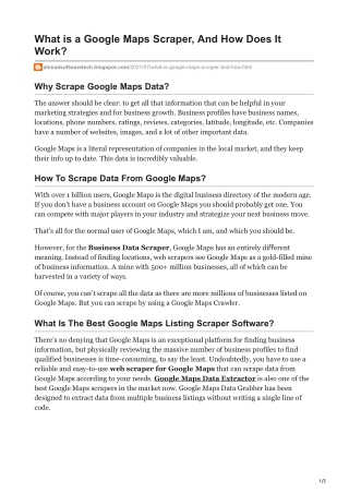 What is a Google Maps Scraper, And How Does It Work?