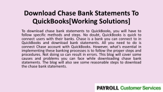 Download Chase Bank Statements To QuickBooks[Working Solutions]
