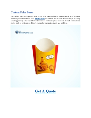 Custom Fries Boxes-Custom Food Boxes