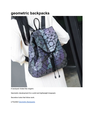 geometric backpacks