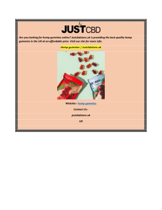Hemp gummies  Justcbdstore.uk