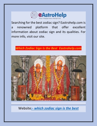 Which Zodiac Sign Is the Best Eastrohelp