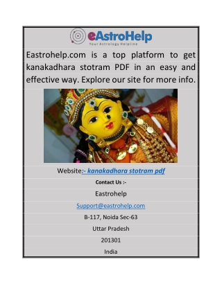 Kanakadhara Stotram Pdf Eastrohelp