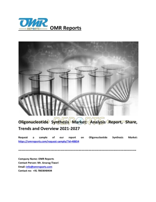 Oligonucleotide Synthesis Market: Analysis , Share, Trends and Overview 2027