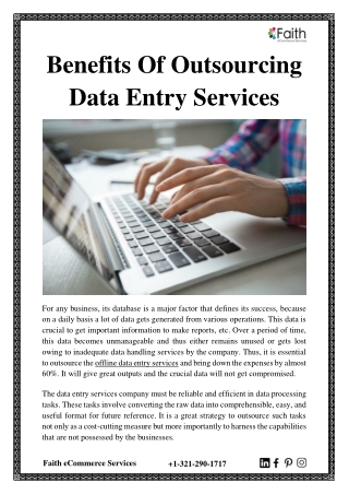 Benefits Of Outsourcing Data Entry Services