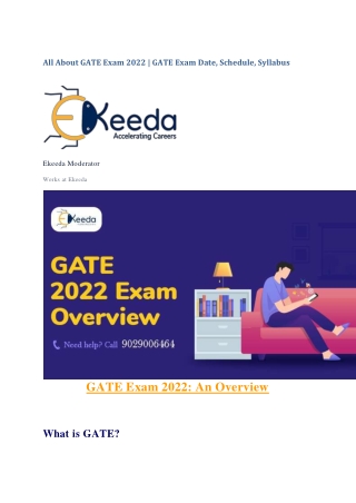 All About GATE Exam 2022