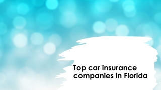 Top car insurance companies in Florida