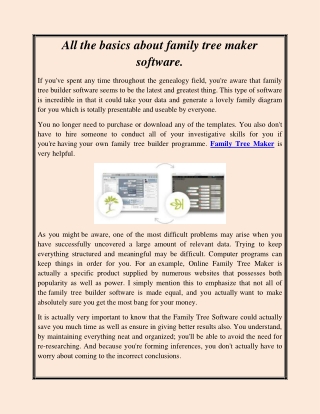 All the basics about family tree maker software