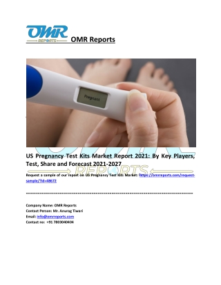 US Pregnancy Test Kits Market Size, Share, Industry Growth, Report 2027