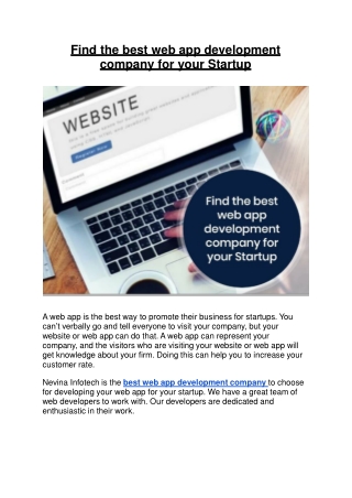 Find the best web app development company for your Startup