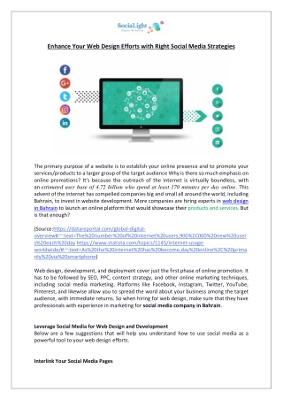 Enhance Your Web Design Efforts with Right Social Media Strategies