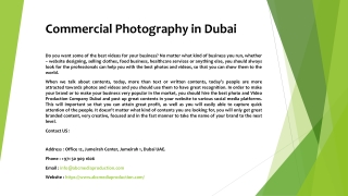 Commercial Photography in Dubai