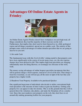 Get The Best Sales Agents in Frimley.