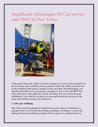 Significant Advantages Of Car service and MOT in New Town