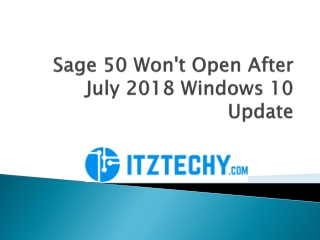 Sage 50 Won't Open After July 2018 Windows