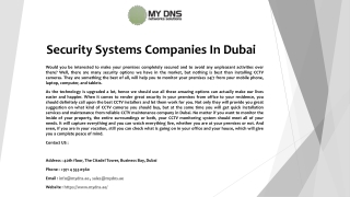 Security Systems Companies In Dubai