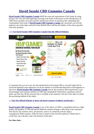 David Suzuki CBD Gummies Canada