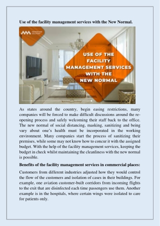 Benefits of the facility management services in commercial places