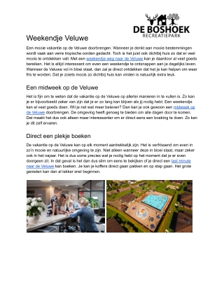 Weekendje Veluwe