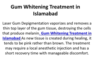 Gum Whitening Treatment in Islamabad