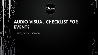 AUDIO VISUAL CHECKLIST FOR EVENTS
